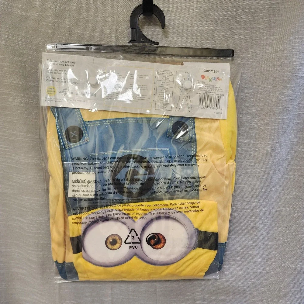 Minions Bob Child Costume Disguise Illumination Yellow Blue Large 10-12 New